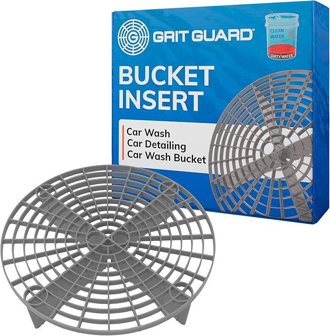 Grit Guard The Original Silver Bucket Insert - 10" Diameter Car Wash Bucket for Car Washing, Detailing Compatible with 3.5, 4, 5 and 6 Gallon Buckets - Made in the USA