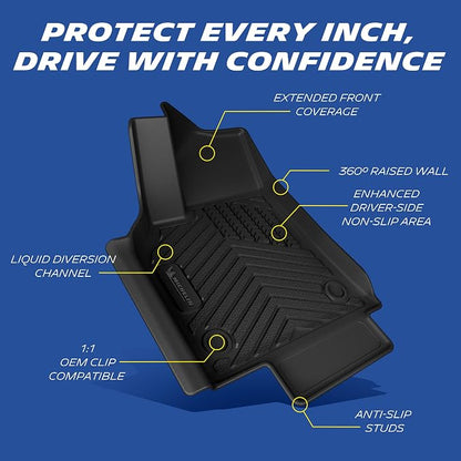 Michelin Vehicle Mat, All-Weather TPE Custom Fit Liner for Tesla Model Y 5 Seat Standard Floor Mats 2025-2027 (3 Piece), Not Fit Premium or Performance, Premier