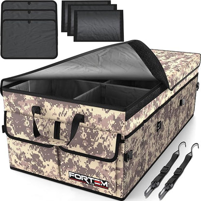 FORTEM Trunk Organizer For SUV Car Trunk Organizer, Foldable Storage, Car Accessories for Women Men, Collapsible Bag, 600D Oxford, Non Slip Bottom, Straps, Soft Cover (85L)