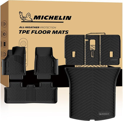 Michelin Vehicle Mat, All-Weather TPE Custom Fit Liner for Tesla Model Y 5 Seat Standard Floor Mats 2025-2027 (7 Piece), Not Fit Premium or Performance, Premier