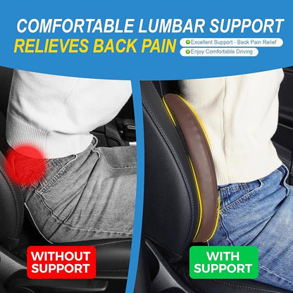 Lofty Aim Memory Foam Lumbar Support Cushion Relieves Lower Back Pain for Car Seat, Office Chair, and Wheelchair, 4D Mesh, Brown