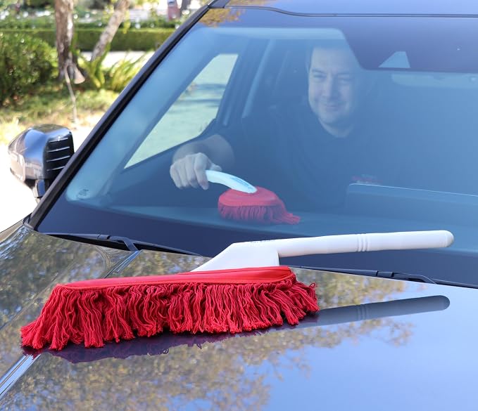 The Original California Car Duster Detailing Kit with Plastic Handle, Model Number: 62445 , Red