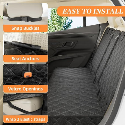 Simple Trending Dog Car Seat Cover, Back Seat Pet Bed Mat Protector Waterproof Bench Car Seat Cover, Nonslip Pet Car Bed Dog Hammock for Car, SUV, Truck