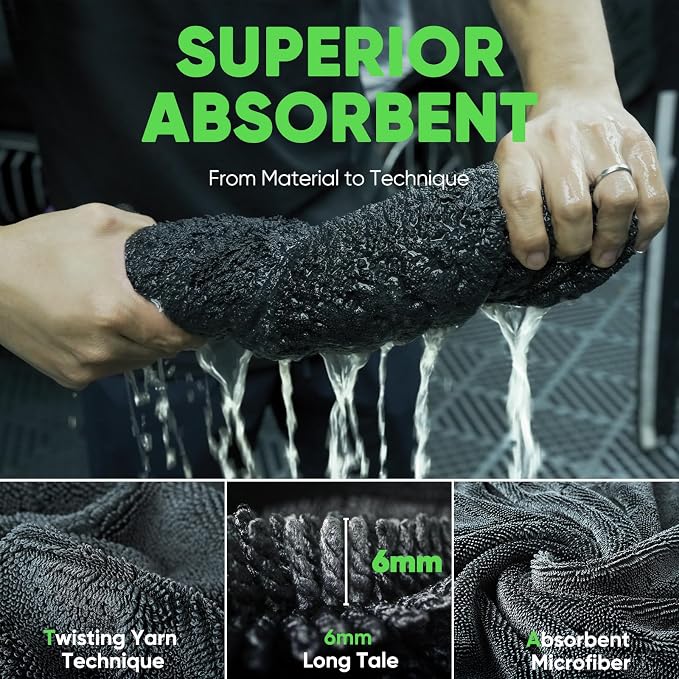 KKV 2-Pack Microfiber Towels (35"x 24") Extra Large Ultra Absorbent Drying Towel for Cars and Trucks, Without Streaks, Scratches, or Water Spots