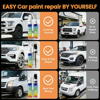 Cactus Gray(NE/M7457) Touch Up Paint Compatible with Ford,2-In-1 Car Scratch Remover Pen,Car Paint Scratch Repair Kit for Scratches,Chips & Nicks,2-PCS SET
