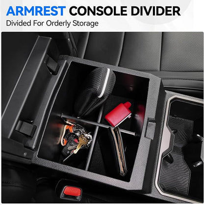 ELECFRESH 6PCS Set Center Console Organizer Tray for 2026 2025 2024 Toyota Tacoma Gen 4th Accessories, Glove Box Organizer Armrest Hidden Storage Box, Front & Rear Cup Holder with Insert Divider