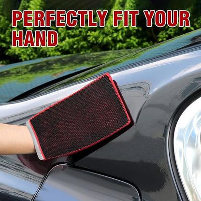 Tidy Monster 2 Pack Clay Bar Mitt for Car Detailing, Medium Grade Auto Magic Clay Towel, Scratch-Free and Paint Safe, for Cleaning Polishing Detailing Cars Paint, Glass, Wheels (Red)
