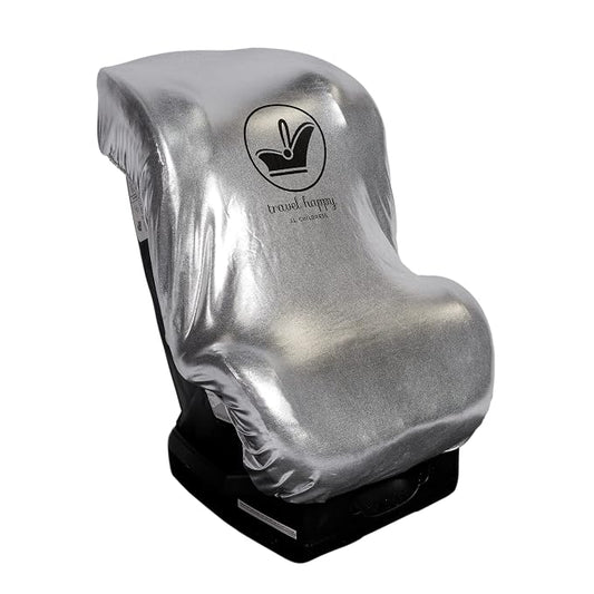 J.L. Childress Cooling Car Seat Heat Shield & Sun Shade Cover - Heat Protector & Cooler for Baby Car Seat, Reflective Summer Protection, Travel Accessories, Blocks UV Rays - Silver