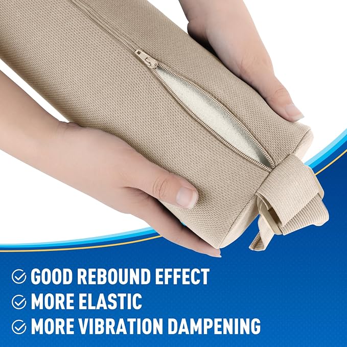 Lumbar Roll Support Pillow for Office Chair, Car, Gaming Chair, Memory Foam Back Cushion with Washable Cover for Relieving Back Pain & Improving Posture, Large,Khaki