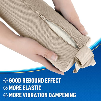 Lumbar Roll Support Pillow for Office Chair, Car, Gaming Chair, Memory Foam Back Cushion with Washable Cover for Relieving Back Pain & Improving Posture, Large,Khaki