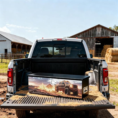 Truck Bed Tool Box,truck toolbox compatible with Sierra, Sierra Accessories, 38.5 x 11.6 x 9.6 Inches, Alloy Steel, Lockable, Weathertight, Rust Resistant, Flip Top, For Pickup Trucks