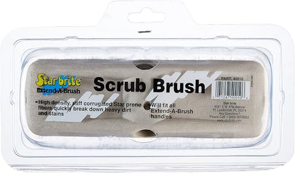 STAR BRITE 8" Heavy Duty Cleaning Brush – Durable, High-Density Star Prene Fibers for Boat Decks, Docks & Tough Surfaces – Fits 3/4" Threaded or Extend-A-Brush Handles – Stiff Bristle, White (040010)