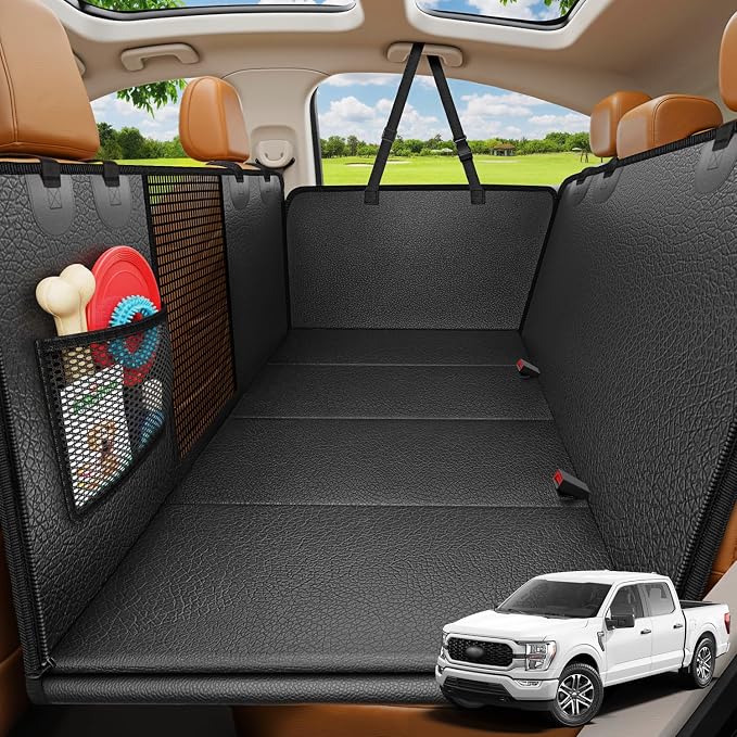 URPOWER Dog Car Seat Cover for Pets 100% Waterproof Seat Cover Hammock 600D Heavy Duty Scratch Proof Nonslip Durable Soft Back Seat Covers for Full Size Trucks
