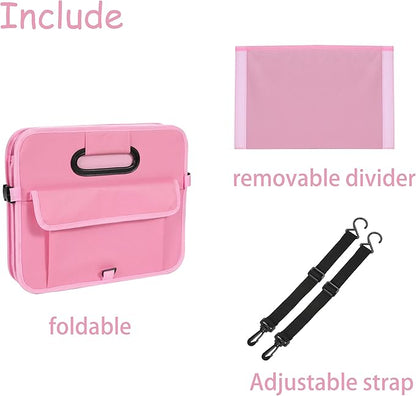 AOKJOY Car Trunk Organizer - Collapsible Multi Compartment Storage with Adjustable Straps for SUV