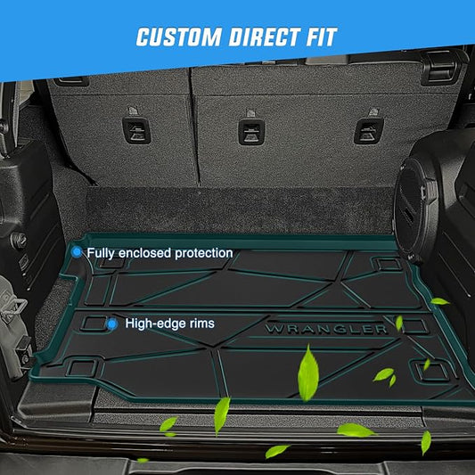 Nilight Cargo Mats for Jeep Wrangler JL Unlimited 4 Door with Subwoofer Only 2018 2019 2020 2021 2022 2023 2024 2025 (Not for JK or 4XE),All Weather Protection Heavy Duty Cargo Liners