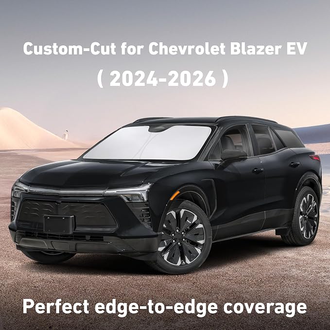 EcoNour Windshield Sunshade Compatible for Chevrolet Blazer EV 2024 2025 2026, Sun Visor for Front Windshield & Window Sun Shade Cover, UV Heat Blocker & Protector, Car Accessories