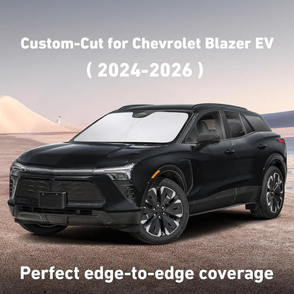 EcoNour Windshield Sunshade Compatible for Chevrolet Blazer EV 2024 2025 2026, Sun Visor for Front Windshield & Window Sun Shade Cover, UV Heat Blocker & Protector, Car Accessories