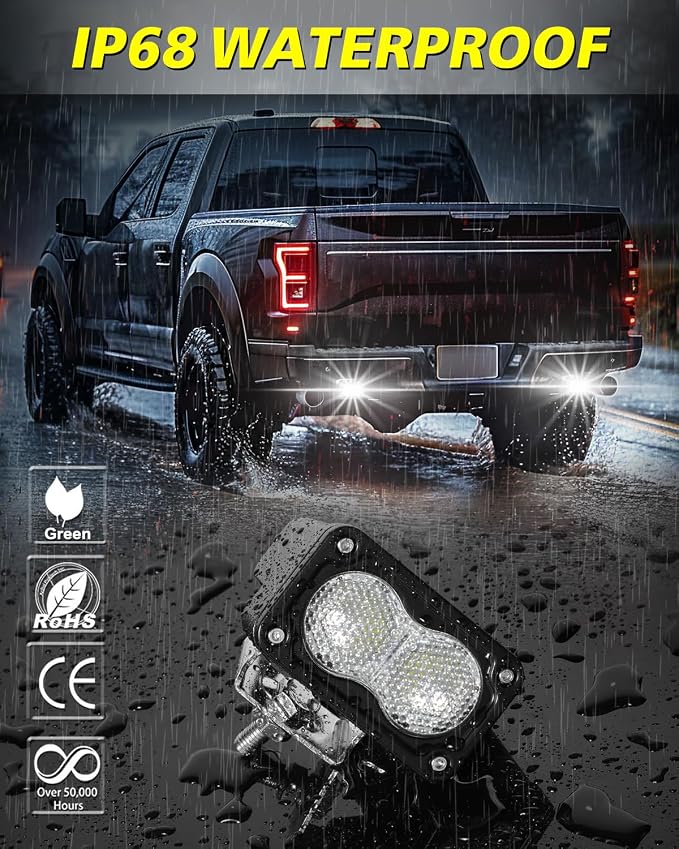 Diffused LED Pods, AKD Part 2Pcs 3" 40W CREE LED Auxiliary Work Light Pods Scene Lights Ditch Camper Fishing Area Lights for Trucks Pickup Camper Tractor Trailer UTV SUV Boat