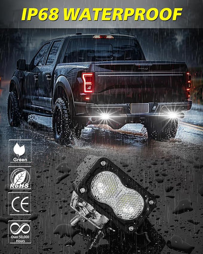 Diffused LED Pods, AKD Part 2Pcs 3" 40W CREE LED Auxiliary Work Light Pods Scene Lights Ditch Camper Fishing Area Lights for Trucks Pickup Camper Tractor Trailer UTV SUV Boat