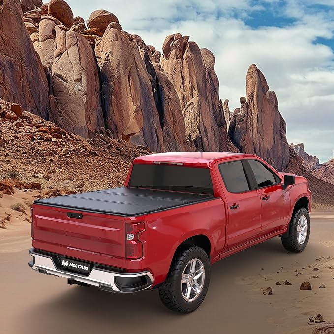 MOSTPLUS Tri-Fold Hard Truck Bed Tonneau Cover On Top Compatible for 2015 2016 2017 2018 2019 2020 2021 2022 2023 2024 2025 Chevy Colorado GMC Canyon Solid (5.2 FT Feet Bed)