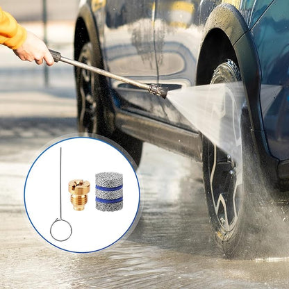 2 Sets 1.1mm Foam Cannon Orifice Kits, Stainless Steel Premium 0.04in Cannon Orifice Nozzles and Maker Meshes Kit Practical Replacement Part Accessories for Car Wash Snow Foam Lance (5 Layer)