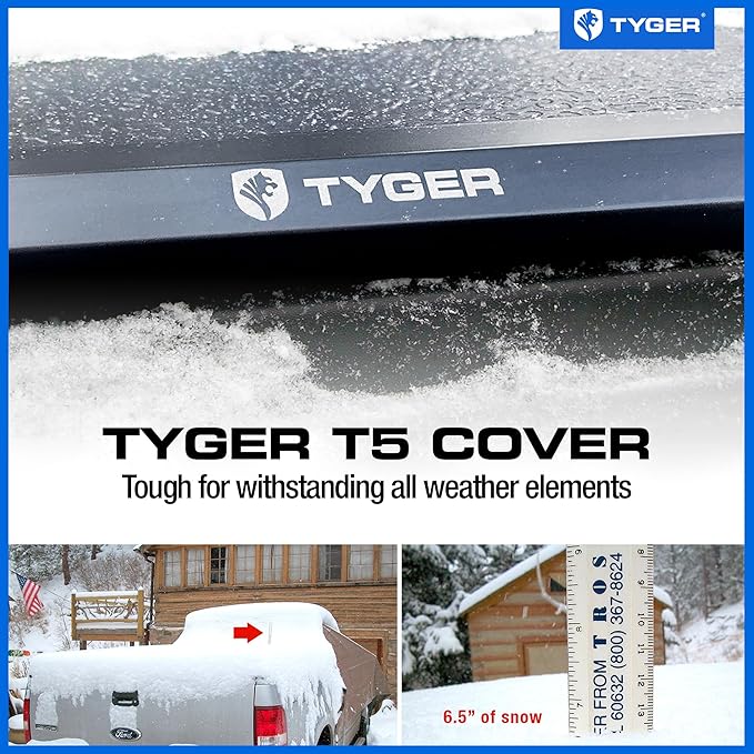 Tyger Auto T5 Alloy Hardtop Truck Bed Tonneau Cover Compatible with 2007-2013 Chevy Silverado / GMC Sierra 1500 | Fleetside 5'8" Bed (69") | TG-BC5C3003 Hard Folding Tri-Fold Pickup Truck