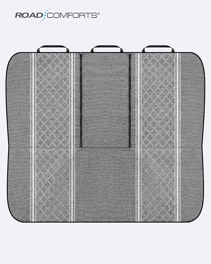 Road Comforts Baja Bench Seat Covers Grey Diamond Rear Blanket Seat Covers - Jacquard Fabric, Airbag Compatible, Universal Fits Car, Truck, SUV, and Vans