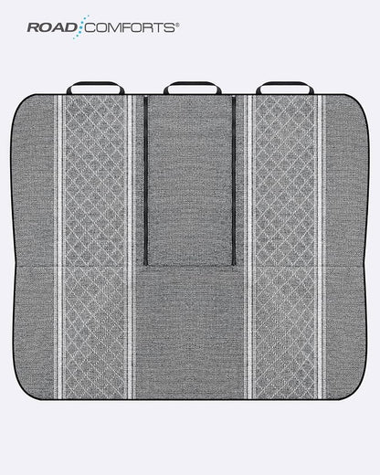 Road Comforts Baja Bench Seat Covers Grey Diamond Rear Blanket Seat Covers - Jacquard Fabric, Airbag Compatible, Universal Fits Car, Truck, SUV, and Vans