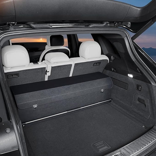 Trunk Organizer for SUV, Collapsible Leather Trunk Organizer for Car with Lid Car Storage for Sedans, Truck, Van, Jeep (Black, 37 x 11.4 x 12.2in)