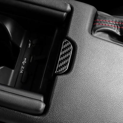 AIRSPEED Hard Carbon Fiber for Subaru BRZ Toyota GR86 2021 2022 2023 2024 2025 Car Armrest Box Button Cover Center Console Interior Trim Accessories, Black
