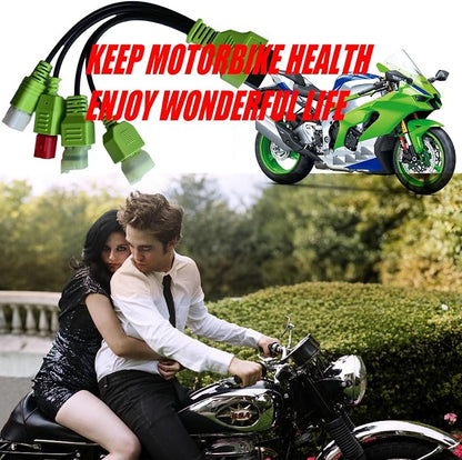 Motorbikes OBD Diagnostic Adapter Cable,4Pin+6Pin Male to OBD2 16Pin Female 4 in 1 EURO5 Motorcycle OBDII Connector