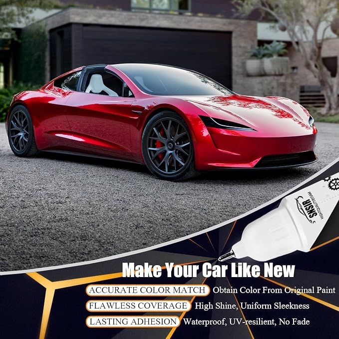 Car Touch up Paint(Ultra Red(PR01)) Compatible with Tesla Model Y/3/X/S, Car Paint Pen Scratch Repair Two-In-One Touch Up Paint, Premium Car Scratch Remover for Deep Scratches