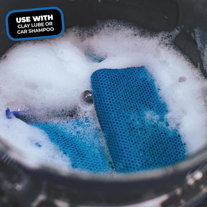 The Rag Company - Ultra Clay Scrubber - Fast and Effective Removal of Paint Contaminants, Light Overspray, and More; Dual Sided Design for Scrubbing and Clay Work; Deep Clean Glass (2-Pack)