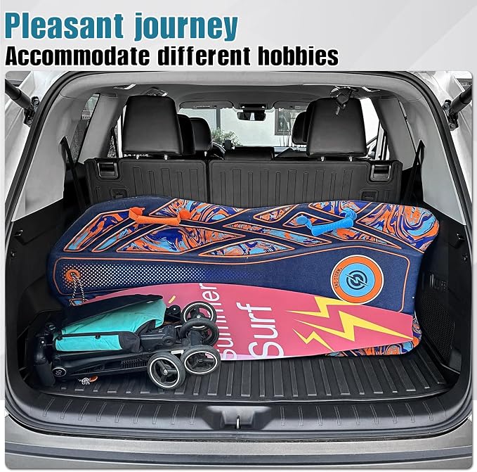 Floor Mats Cargo Mat with Backrest Mat for 2024 2025 2026 Toyota Grand Highlander 7 Seat Car Mat Accessories, All Weather TPE Cargo Liner Trunk Mat (Grand Highlander-Full Set)