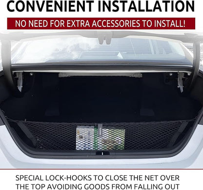 Trunk Envelope Style Mesh Cargo Net for Toyota Camry 2018-2025, 2026- Car Accessories - Premium Trunk Organizer and Storage - Cargo Net for Sedan - Vehicle Carrier Organizer for Toyota Camry