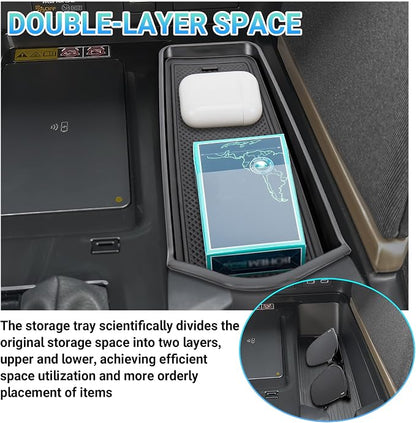 Center Console Organizer 3PC Compatible with 2025-2026 Toyota Camry Accessories, Armrest Storage Box, Charging Zone Anti-Slip Mat and Gear Shifter Right Side Console Organizer Tray