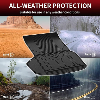 LASFIT Premium Extra Thick Trunk Mats for Tesla Model S & Model S Plaid 2025/2024/2023/2022/2021 | TPE All Weather Custom Fit Frunk Car Mat Cargo Liners Set, 3PC Black