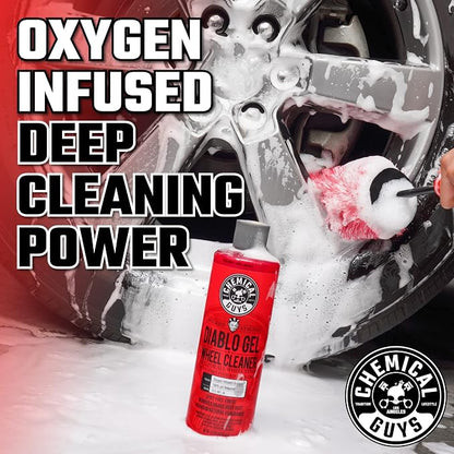 Chemical Guys Diablo Gel Oxygen Infused Foam Wheel & Rim Cleaner, Concentrated Car Wheel Cleaner Safe on All Finishes, Removes Brake Dust, Dirt, Grime, for Cars, Trucks, SUVs, Motorcycles & RVs, 16 oz
