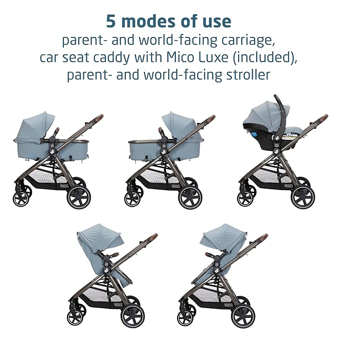 Maxi-Cosi Zelia 2 Luxe 5-in-1 Modular Travel System, New Hope Grey