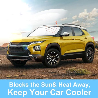 TINGLU Sun Shade for Chevrolet/Chevy Blazer 2019-2024 2025 2026 Accessories Windshield Sun Shade Window Shade UV Rays Protection Sun Visor Cover with Steering Wheel Sunshade Storage Bag