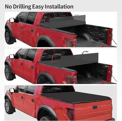 oEdRo Soft Tri-Fold Truck Bed Tonneau Cover Compatible with Dodge Ram 1500 2002-2026 (Inclu. Classic & New), Fit for Dodge Ram 2500 3500 2003-2026, Fleetside 6.4 Ft Bed w/o Ram Box