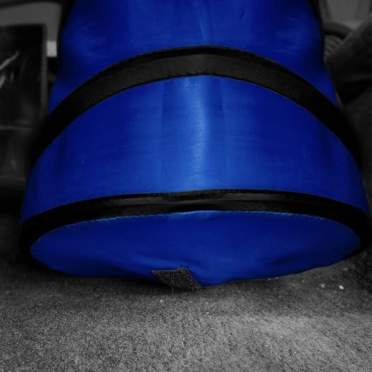 FH Group Automotive Waterproof Portable Collapsible Small Trash Can Garbage Container fits Most Cars,Polyethylene, SUVs, and Trucks Blue