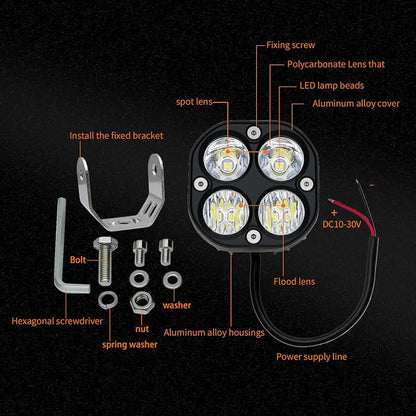 2-Pack 40W 3Inch Combo Beam LED Pod Light - Bright Off-Road Driving Fog Lights, Waterproof Auxiliary Ditch Lights for Truck, SUV, ATV, Boat, Motorcycle, Pickup, Tractor