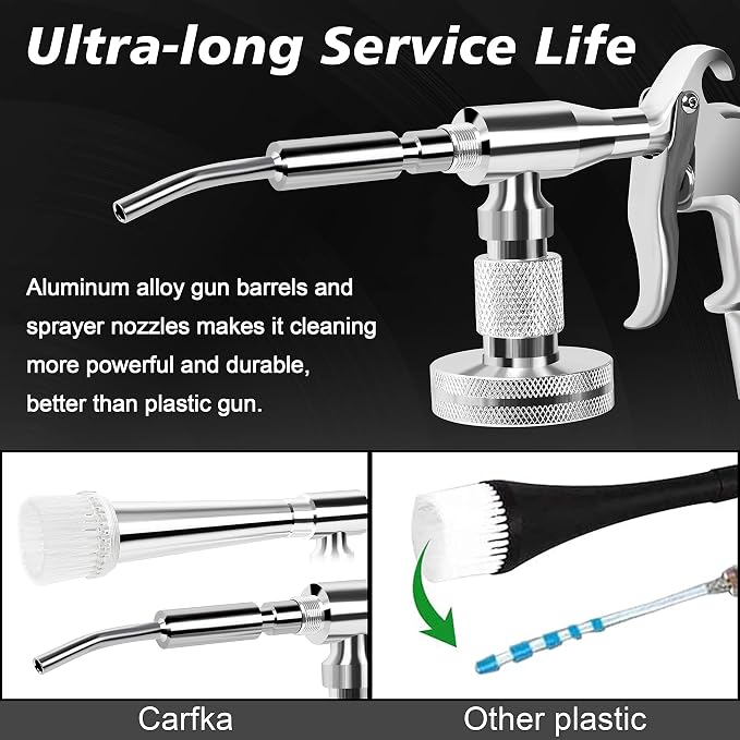 Car Cleaning Gun, CARFKA High Pressure Car Detailing Wash Gun 1L Foam Bottle Wash Spray Bottle Nozzle with Metal Spinner