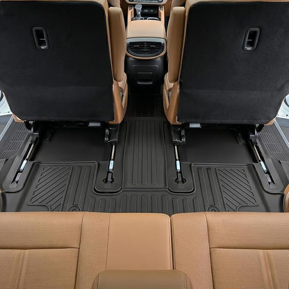 Auxko All Weather Floor Mats Fit for Hyundai Palisade 7&8 Seat 2020-2024 2025 TPE Rubber Liners Palisade Accessories Set All Season Guard Odorless Anti-Slip Floor Mats