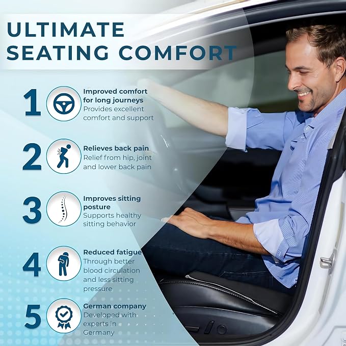 Healthfix® Car Lumbar Support Pillow | Back Cushion to Help Improve Posture (Hard)