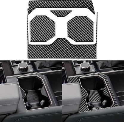 NVCNX Real Premium Carbon Fiber for Toyota Tundra 2022-2026 2023 2024 2025 SR5/Limited/TRD PRO/SR Center Console Cup Holder Panel Insert Mat Cover Interior Trim Accessories Overlay Sticker Decal 4PCs
