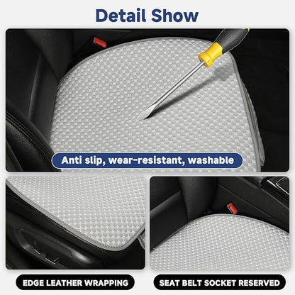 West Llama Ice Silk Front Car Seat Cover Protector Anti-Slip Bottom Seat Cover Fits 95% of Vehicles,Wrapping Around The Bottom,(Gray-2Pcs)