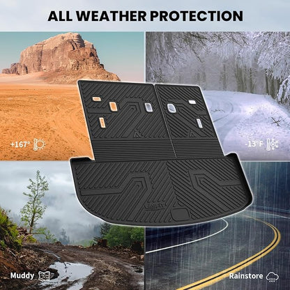 LASFIT Cargo Mat & Backrest Mats for Kia Telluride 2025 2024 2023 2022 2021 2020, All Weather TPE Custom Fit Trunk Mats & Seatback Mats Accessories for Kia Telluride 2020-2025, Black