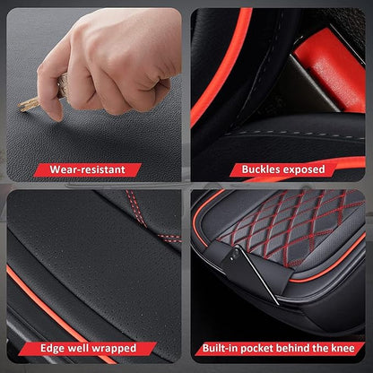 MIROZO Front Seat Covers for Ram,Waterproof Truck Seat Cover Compatible with 2009-2026 RAM 1500/2500/3500 Crew Quad Cab, Car Seat Protector Pickup Cushions (2 PCS Front,Black and Red)